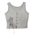 thumbnail image 4 of PBFRDSJ Gothic Crop Tank Tops for Women Y2k Lace Up Grommet Grunge Clothes Sleeveless Scoop Neck Slim Fit Going Out Shirts, 4 of 6