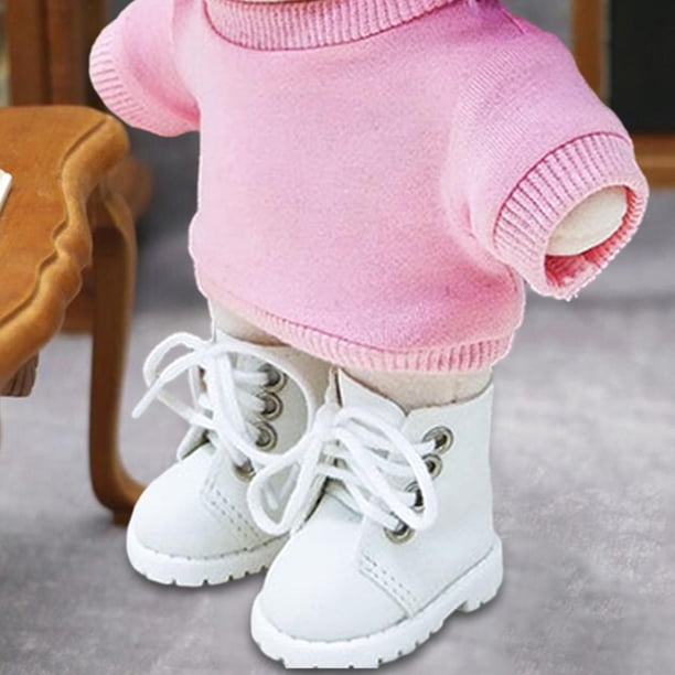 Accesorio para zapatos de muñeca a escala 1/6, decoración de juguetes para niños, botas hechas a mano, modelo en miniatura para muñecas articuladas , blanco