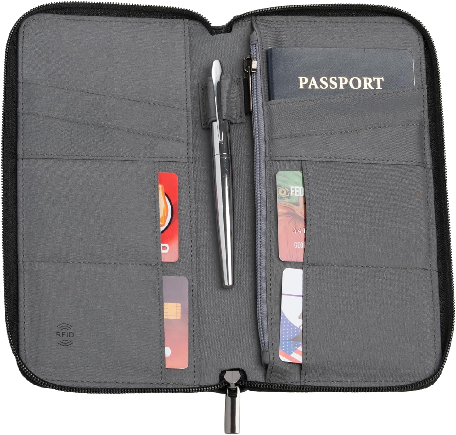 Brookstone Travel Wallet - RFID-Blocking Passport Organizer