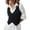black, variant on Musuos Women Elegant Solid Black Vest Female V-Neck Sleeveess Tops Office Ladies Striped Print Blouses