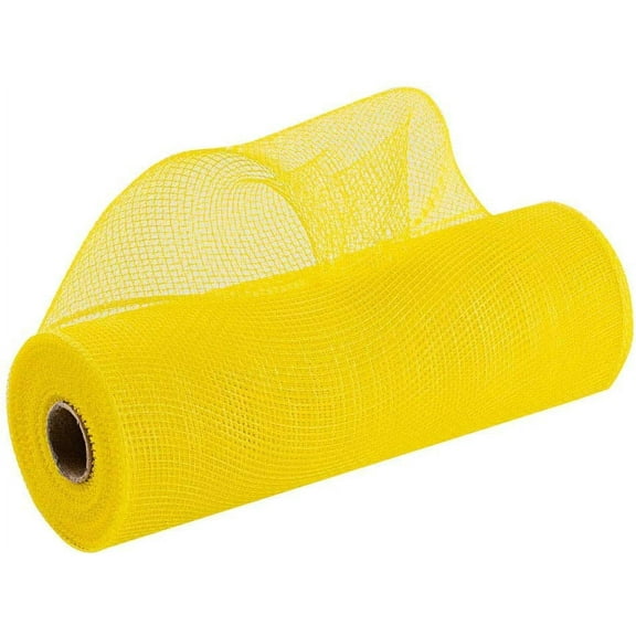 Easter Wreath Maker Deco Mesh - 10" x 10 Yards, Daffodil Yellow, Spring, Summer, Fall, Mardi Gras