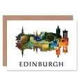 thumbnail image 1 of Scottish City Skyline Reflection Edinburgh Scotland Greetings Card Plus Envelope Blank inside, 1 of 3