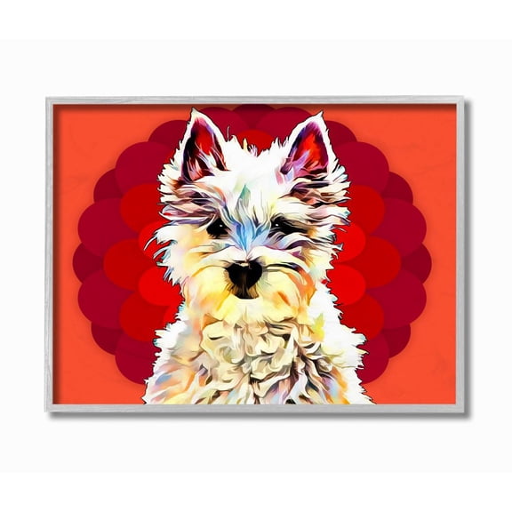 Stupell Industries Colorful Westie Dog over Pattern Pop Art Pet Designed by Kim Curinga