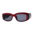 thumbnail image 1 of Lunettes de Soleil Rétro Rectangulaires à Monture Épaisse pour Femmes Rouges, 1 of 4