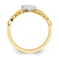 thumbnail image 2 of 14K Two-Tone Gold Ring Band Themed Polished Claddagh, Size 8, 2 of 5