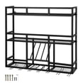 thumbnail image 2 of SHegdu 3-Tiers Liquor Bottles Floating Shelves Wall Mounted Wine Rack with Glass Holder Liquor Bottle Display Shelf for Home Bar Dining Room Kitchen Living Room, 2 of 8