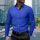 thumbnail image 1 of pstuiky mangas largas para hombre, Camisa informal de manga larga con solapa y botones en color liso para hombre, estilo ejecutivo. camisetas de hombre s, 1 of 7