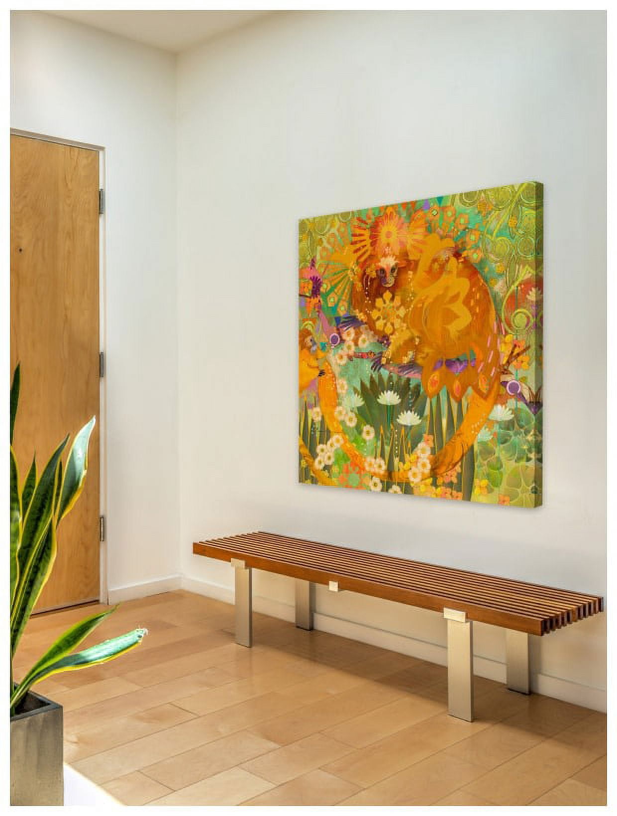 "Happy Golden Lion Tamarins" Painting Print on Wrapped Canvas