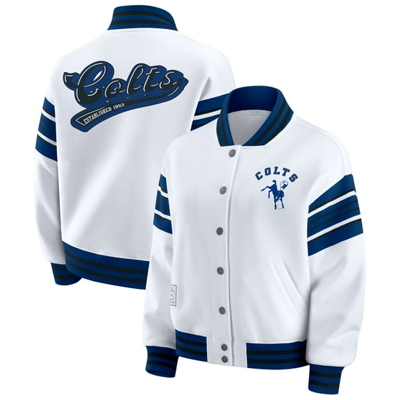 Women's WEAR by Erin Andrews White Indianapolis Colts Plus Size Full-Snap Fleece Sweatshirt Jacket