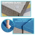 thumbnail image 4 of Eclife 7 Pieces Rattan Wicker Patio Conversation Set Metal Frame Outdoor All-Weather Cushions and Glass Coffee Table for Garden lawn, 4 of 8