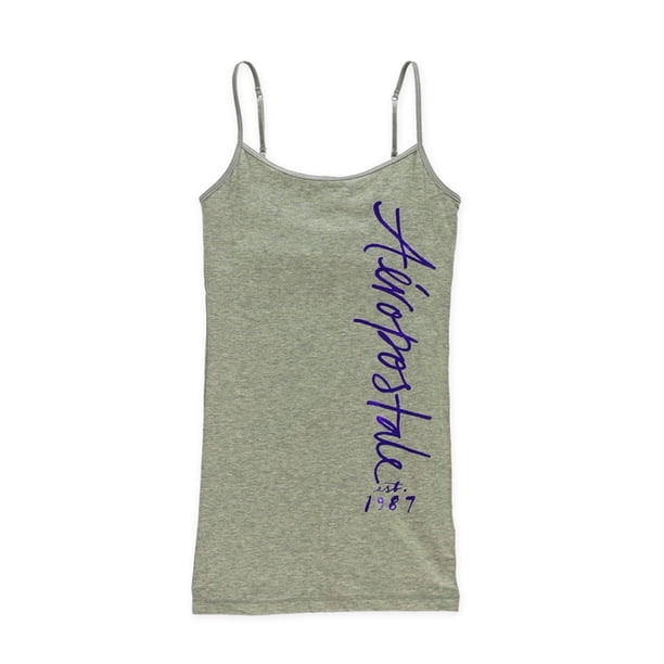 Aeropostale Womens Foil Logo Cami Tank Top, Gris, Mediano Aeropostale Cami