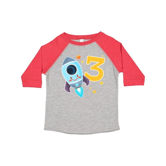 Inktastic Rocket Space Ship Happy Third Birthday Boys or Girls Toddler T-Shirt
