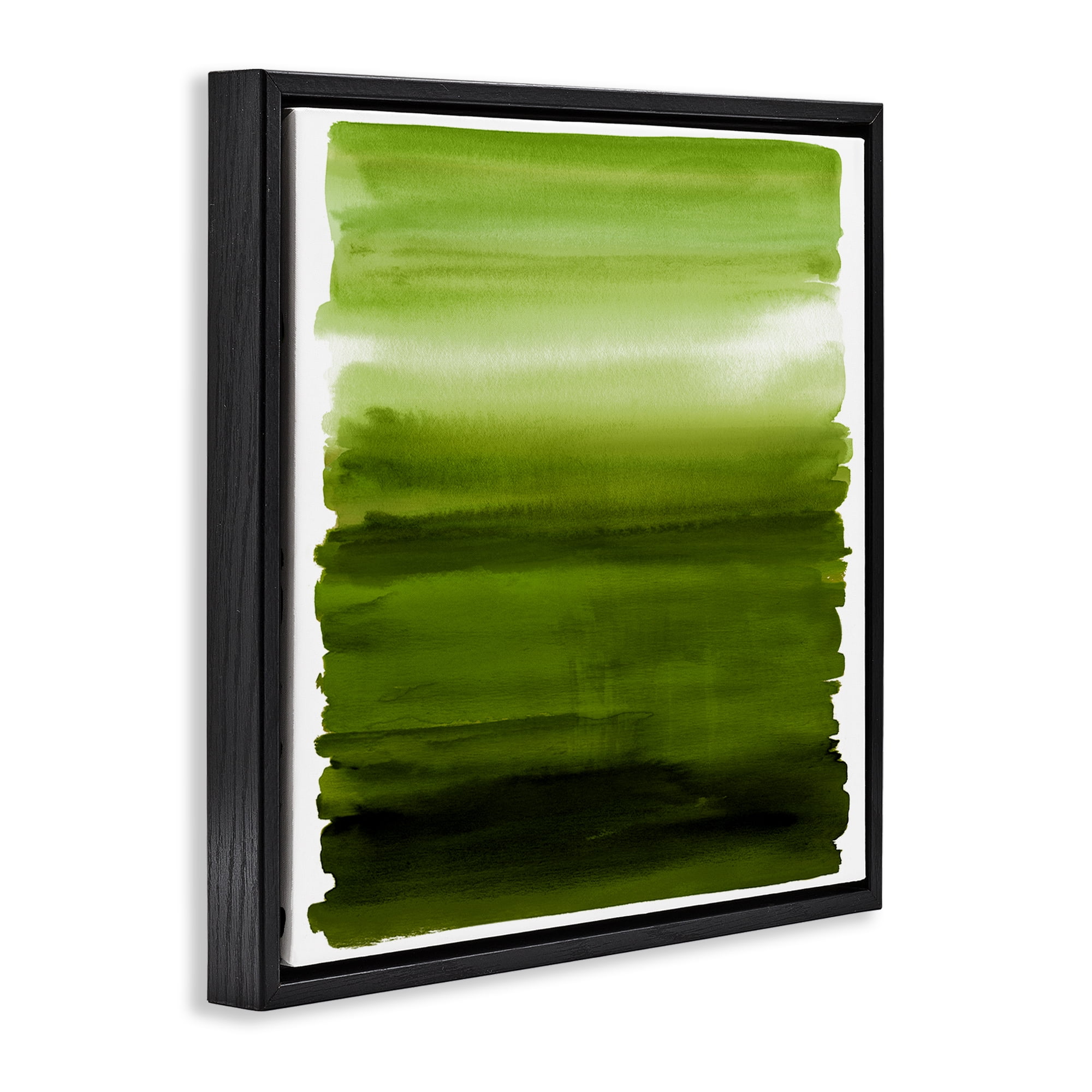 Stupell Industries Earthy Green Ombre Black Framed Floater Canvas Wall Art, design by Allie Corbin