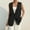 A30902-Black, variant on LISTHA 2024 Fall Long Linen Vest Blazer Y2K Fully Lined V-Neck Lightweight Fashion Casual Button Jackets Tops with Pockets Black L