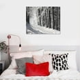 thumbnail image 4 of JEUXUS  Canvas Print Wall Art Snowy Forest Path with Trees Nature Wilderness Photography Realism Rustic Scenic Dramatic Dark Black and White for Living Room, Bedroom, Office, 4 of 4