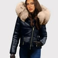 thumbnail image 6 of Zpanxa Women's Plus Size Short Puffer Jacket Winter Hooded Down Coat Thermal Insulated Warm Quilted Outerwear with Stand Collar for Cold Weather Khaki 3XL, 6 of 8
