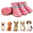 thumbnail image 1 of 4PCS / Set Zapatos para perros para botas para perros pequeños, botines impermeables para perros Protector de patas para caminar al aire libre, zapatos para cachorros con tiras reflectantes resis, 1 of 5