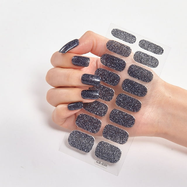 GFHFHITJ Nail Sticker 16 Small Nail Art Stickers Solid Color Glossy Nail Stickers