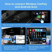 (4.0 PRO Series)CarlinKit CP2A Pro Wireless CarPlay Adapter - Convert Wired CarPlay & Android Auto to Wireless, Plug & Play, 5.8GHz WiFi, Low Latency, for iPhone/Android, Auto-Reconnect