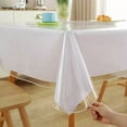 thumbnail image 2 of Clear Plastic Table Cover Protector 100% Waterproof Table Protector Crystal Clear Plastic Tablecloth Cover for Dining Table Heavy Duty Vinyl, 2 of 5