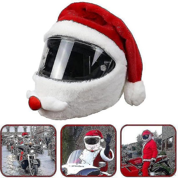 Funda para casco de motocicleta, gorro navideño de Papá Noel para exteriores