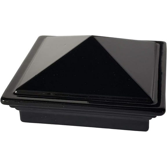 2" x 2" Aluminium Pyramid Post Cap for Metal Posts - Pressure Fit - Black (DHPPC20F)