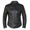 Unik 6846-00-BLK-4XL Premium Leather Motorcycle Biker Leather Shirt Jacket for Ladies, Black - 4XL