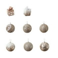 thumbnail image 2 of SCNOR Beige Hand-Painted Foam Christmas Ornaments, 8 Pack 3 Inch Hanging Decorations for Christmas Tree, Wedding, Party - Lightweight Easy to Hang, 2 of 7