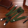 thumbnail image 5 of Buyless Fashion Heavy Duty Textured 2 Pack Suspenders for Men - 48" Adjustable Straps 1 1/2" - Y Shape - 5148-2-Olive, 5 of 7