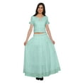thumbnail image 2 of Moomaya Printed Ethnic Wear Long Skirt And Cold Shoulder Crop Top Set For Girls, 2 of 6