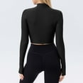 thumbnail image 4 of Sevevn Women's Cropped Workout Jacket 1/2 Zip Pullover Running Athletic Outwear Slim Fit Long Sleeve Yoga Top, 4 of 5