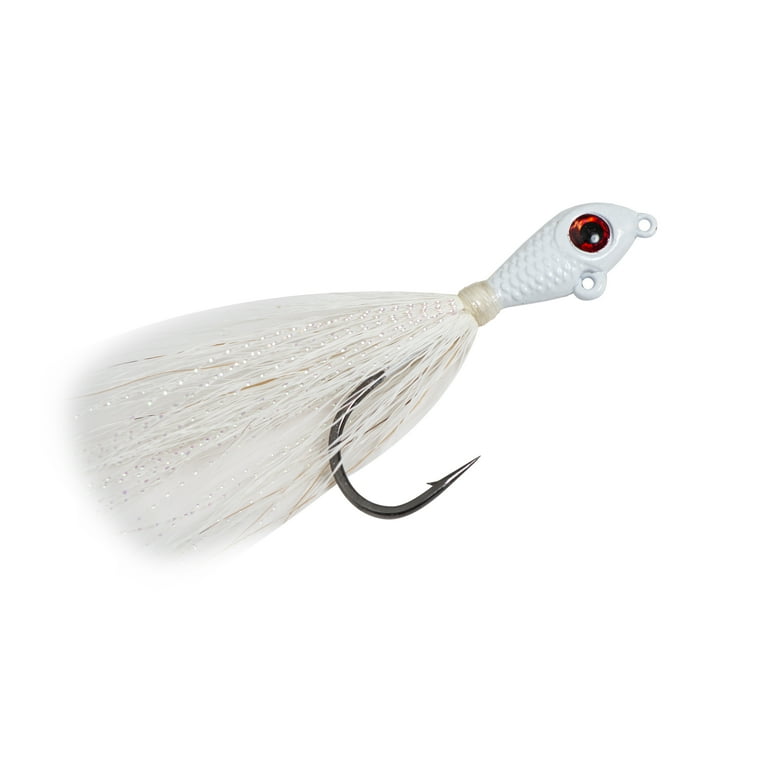 Mustad Big Eye Bucktail Fishing Lure (White/Chartreuse) Size
