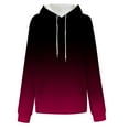 thumbnail image 4 of Zpanxa Women's Gradient Print Hooded Sweatshirt Winter Fleece Pullover Long Sleeve Casual Loose Fit Warm Sweater Top, 4 of 5