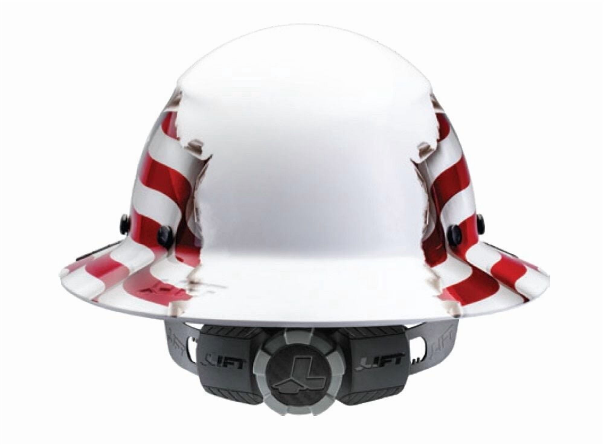 Lift Safety Fiber Resin Dax Full Brim Hard Hat, American Flag
