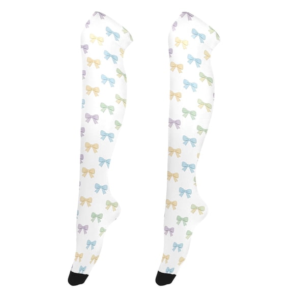 Cute Bow High Thigh Socks Over Knee Thin Tights Long Stocking for Women Leg Warmer
