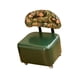 thumbnail image 3 of Taburete cuadrado con ruedas y cojín de asiento suave de cuero sintético, reposapiés para silla pequeña con verde, 3 of 9