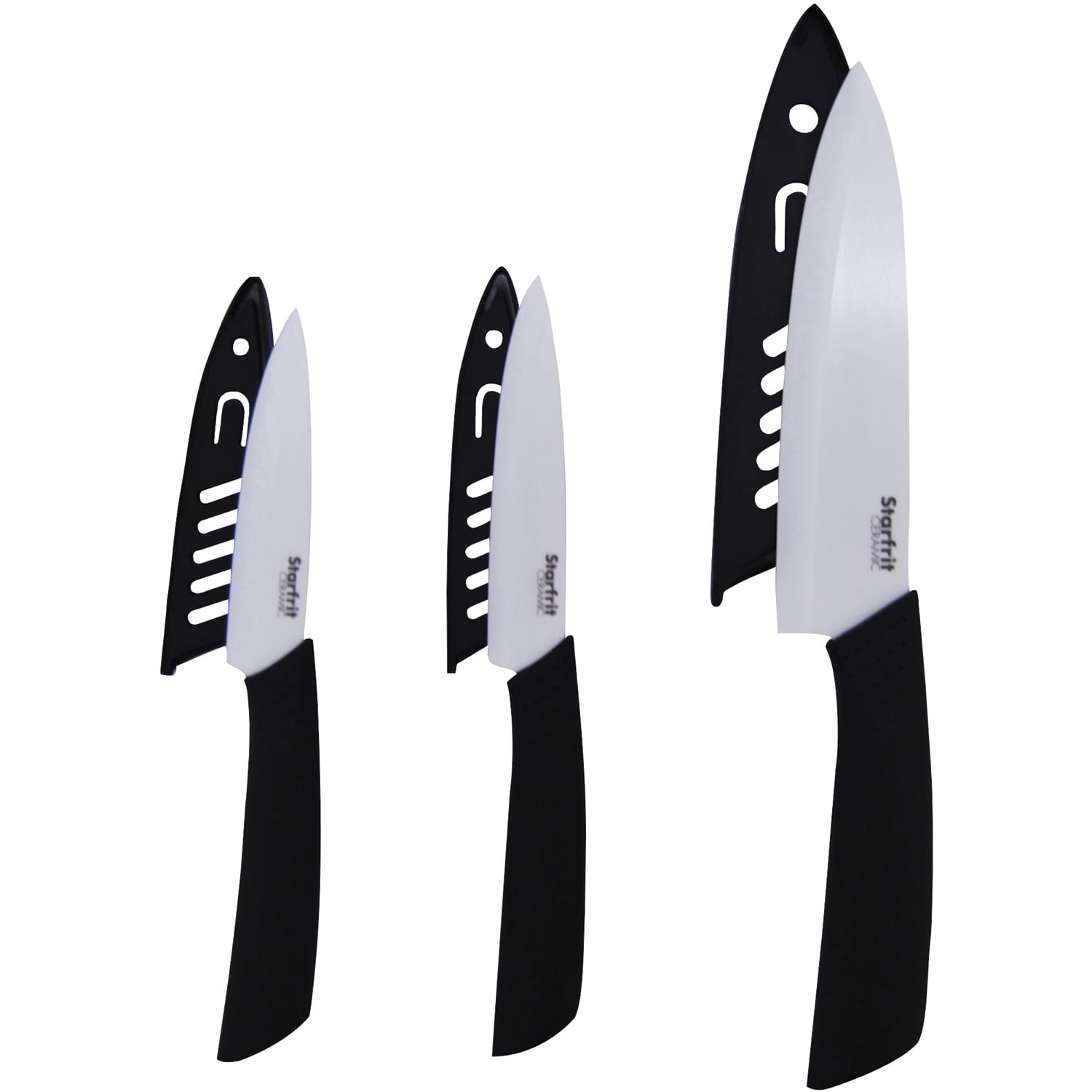 Starfrit 0928540060000 3piece Set Of Ceramic Knives
