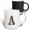 Multicolor, variant on 3drose, Appealing Letter A. Halloween Monogram, Broom, Wizard Hat, Cat Art, 11oz Mug