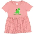 thumbnail image 3 of Inktastic Daddy's Lil' Dragon Cute Green Dragon Girls Baby Dress, 3 of 5