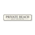thumbnail image 2 of Private Beach Entrance Novelty Sign, Metal Wall Decor - 4x18 inches, 2 of 4