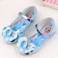 thumbnail image 2 of Zapatos de cuero para niñas de Disney, zapatos de cristal de princesa elsa de fondo plano con tendón, zapatos individuales congelados, diamantes de imitación brillantes, cómodos 31-Insole19.5 CM Gao Jinjia LED, 2 of 2