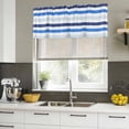 thumbnail image 5 of Blue Ombre Striped Valances for Windows, Decorative Rod Pocket Window Valance Curtains, Farmhouse Stripes Simple Art Short Curtain Drapes for Kitchen/Bathroom/Living Room, 2 Panels, 42" W x 18" L, 5 of 8