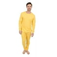 thumbnail image 2 of Leveret Mens Two Piece Cotton Pajamas Solid Yellow M, 2 of 2