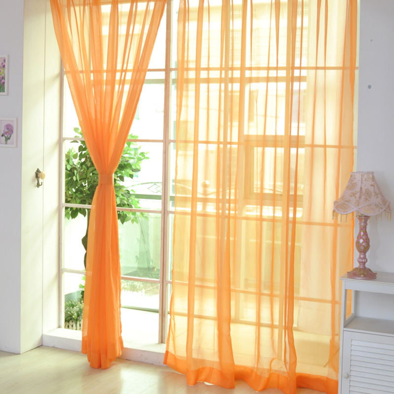 Voile Door Window Curtain Drape Panel Sheer Scarf  Valance 