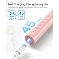 thumbnail image 3 of BBA S5 Sweeping Electric Toothbrush - Rechargeable with 8 Brush Heads, Power Toothbrush with Holder, 2.5H Charge for 45 Days Battery - Pink, 3 of 6