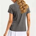 thumbnail image 6 of Nestiefly Polo Shirts for Women Short Sleeve Golf Shirts V Neck Collared Top Cooling Lightweight Tennis Work Dark Gray L, 6 of 6