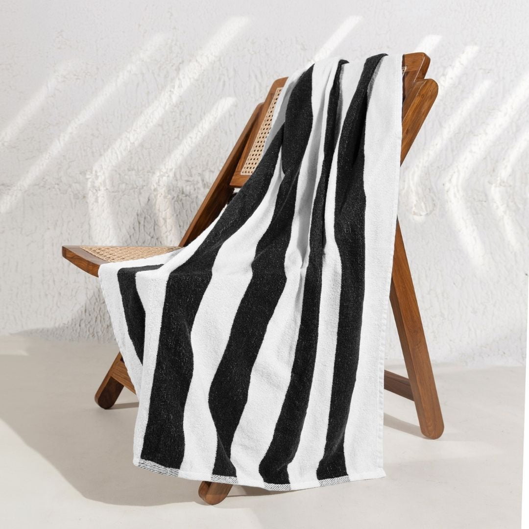 Top Cotton Cotton Beach Towels, Pack of 4 - 30"x60" Quick Dry Towels for Beach, Pool, Gym & Bathroom - Oversized Terry Cabana Striped Towels (Mixed Colour)
