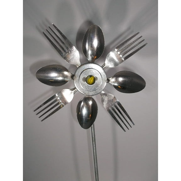 Yellow Spoon and Fork Sunflower Garden Art