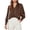 Brown, variant on Satin Long Sleeve Womens Blouses Dressy Casual | Glossy Smooth Silk Fabric,Lantern Sleeve Fall Tops,Decorative Button Pullover,V Neck Shirts,Office Work Business Outfits