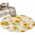 thumbnail image 2 of Area Rug 48in, Farm Sunflower Plant Butterfly Floor Carpet Living Room Rug, Vintage Stamp Letter Non-Slip Welcome Mat Indoor Rugs for Bedroom Dining Room, 2 of 9